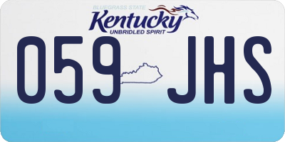 KY license plate 059JHS