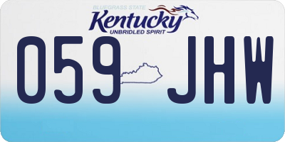 KY license plate 059JHW