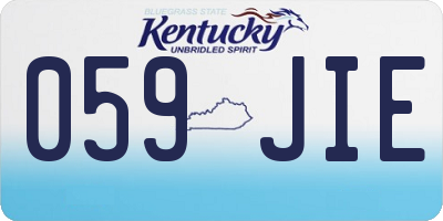 KY license plate 059JIE