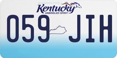 KY license plate 059JIH