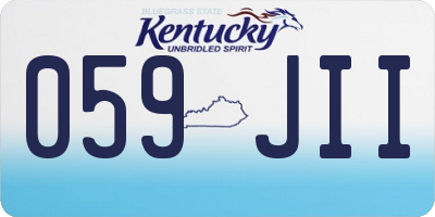 KY license plate 059JII