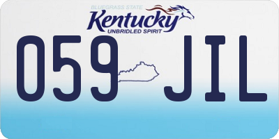KY license plate 059JIL