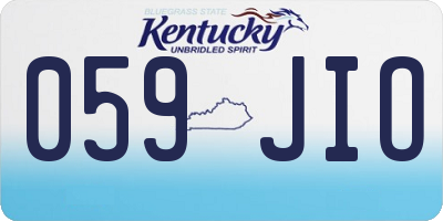 KY license plate 059JIO