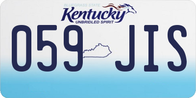 KY license plate 059JIS