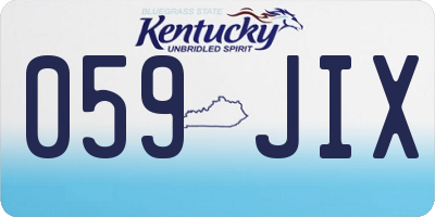 KY license plate 059JIX