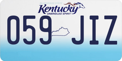 KY license plate 059JIZ