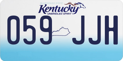 KY license plate 059JJH