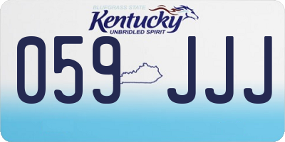 KY license plate 059JJJ