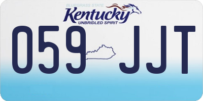 KY license plate 059JJT