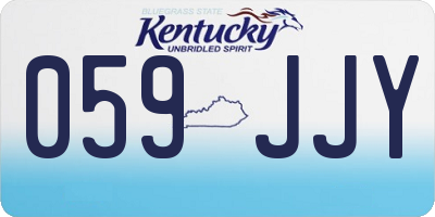 KY license plate 059JJY