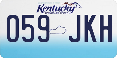 KY license plate 059JKH