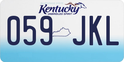 KY license plate 059JKL