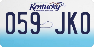 KY license plate 059JKO