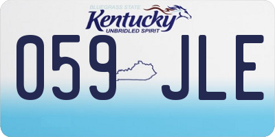 KY license plate 059JLE