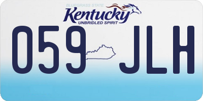 KY license plate 059JLH