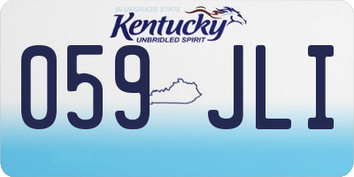 KY license plate 059JLI