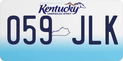 KY license plate 059JLK