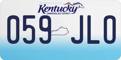 KY license plate 059JLO