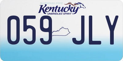 KY license plate 059JLY
