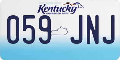 KY license plate 059JNJ