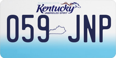 KY license plate 059JNP