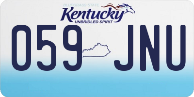 KY license plate 059JNU