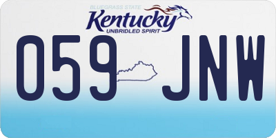 KY license plate 059JNW