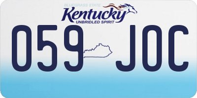 KY license plate 059JOC