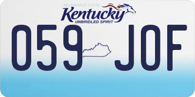 KY license plate 059JOF