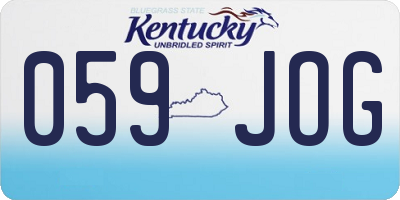 KY license plate 059JOG