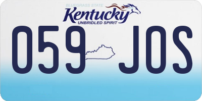 KY license plate 059JOS