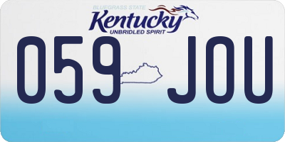 KY license plate 059JOU