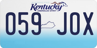 KY license plate 059JOX