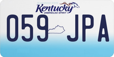 KY license plate 059JPA