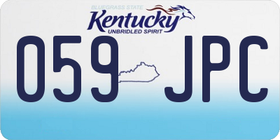 KY license plate 059JPC