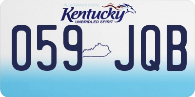 KY license plate 059JQB