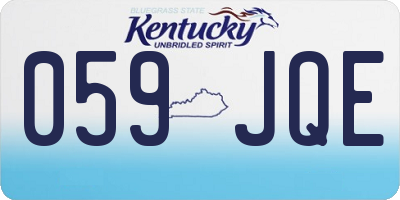 KY license plate 059JQE