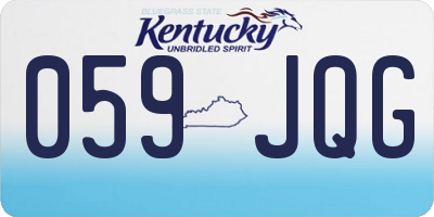 KY license plate 059JQG