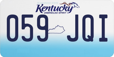 KY license plate 059JQI