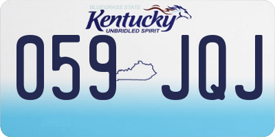 KY license plate 059JQJ