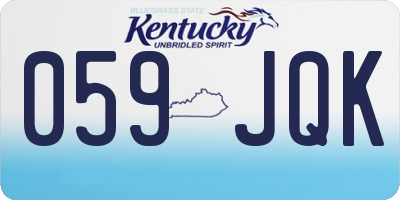 KY license plate 059JQK