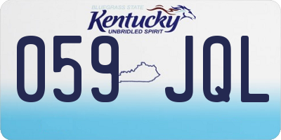 KY license plate 059JQL