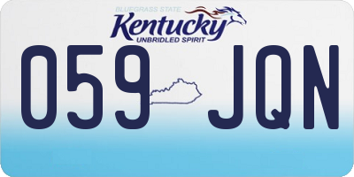 KY license plate 059JQN