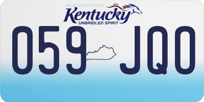 KY license plate 059JQO
