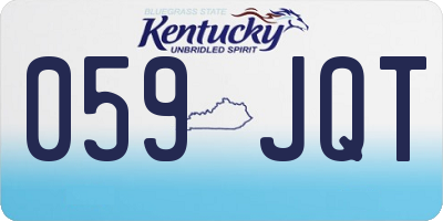 KY license plate 059JQT