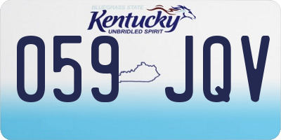 KY license plate 059JQV