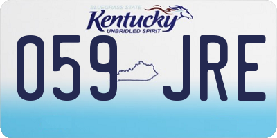 KY license plate 059JRE