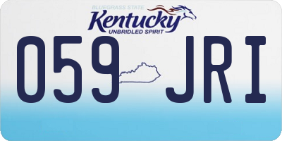 KY license plate 059JRI