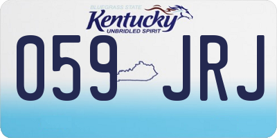 KY license plate 059JRJ