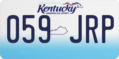 KY license plate 059JRP